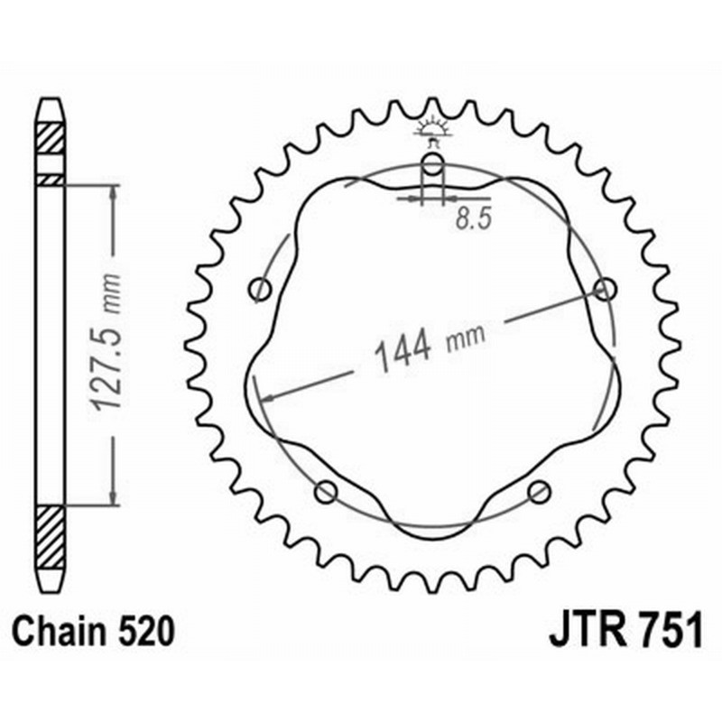 Rear Sprocket Jt 751 z42 for DUCATI Monster 800 S2R 05-07 Sprockets JT