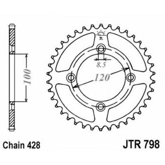 Alu.Rear Sprocket 7075T6 JTA798 Z48 for SUZUKI RM80 99-01 Sprockets JT