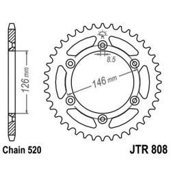 Rear Sprocket Jt 808 z41 for SUZUKI 400 DR-Z 05-10 and other model Sprockets JT