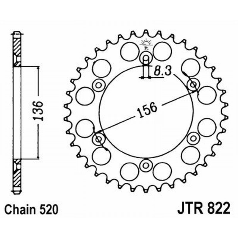 Rear Sprocket Jt 822 z49 for HUSQVARNA 125 SM 01-10 Sprockets JT