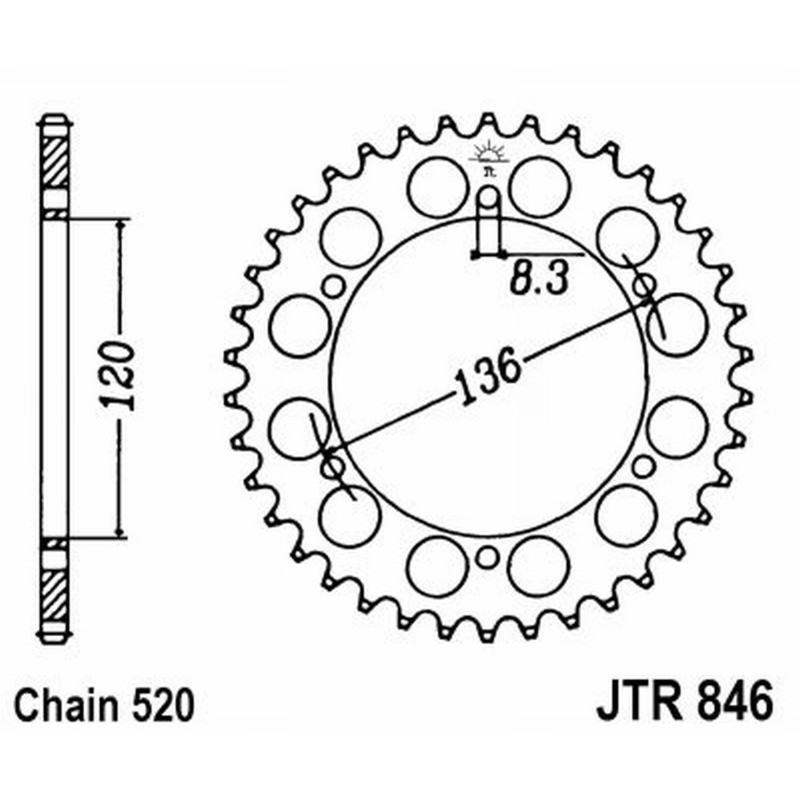 Rear Sprocket Jt 846 z39 Sprockets JT
