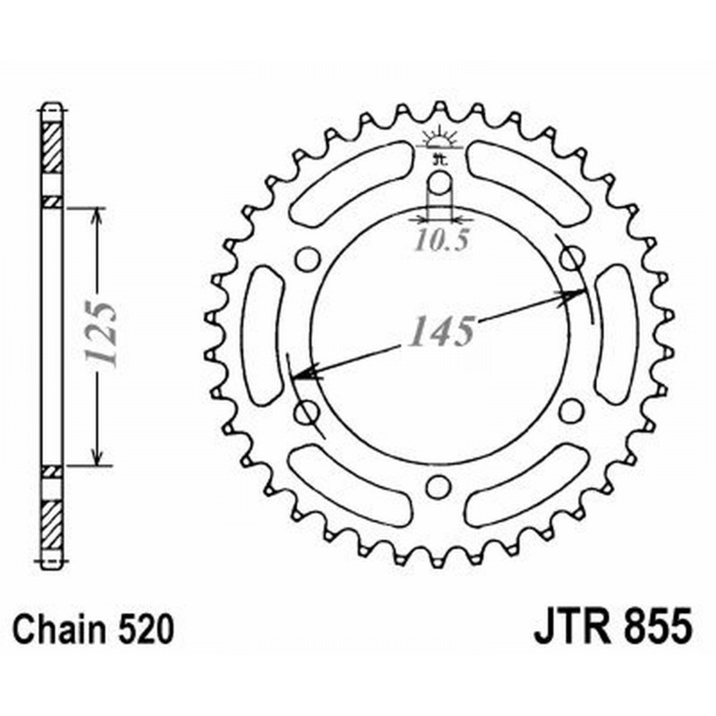Corona Jt 855 z48 per YAMAHA XJ 600 Diversion 92-03 Couronnes JT