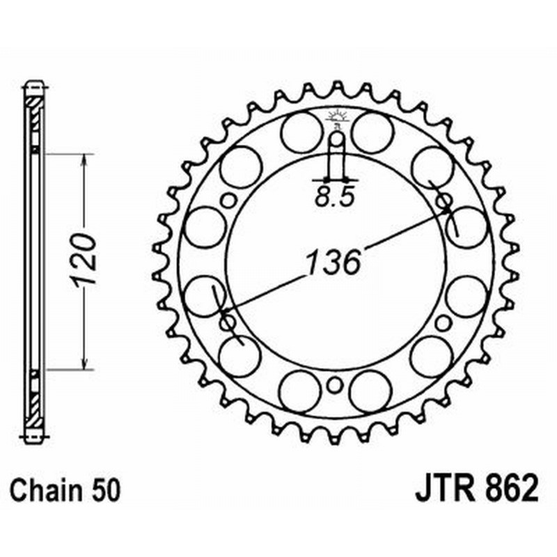 Rear Sprocket Jt 862 z44 Sprockets JT