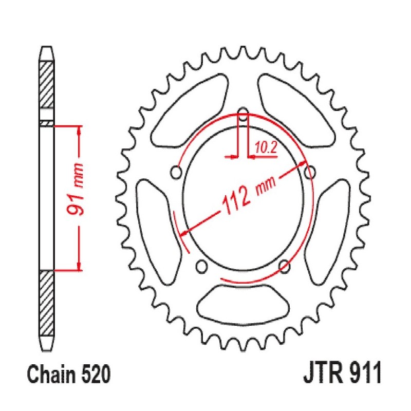 Rear Sprocket Jt 911 z46 Sprockets JT