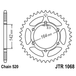 Corona Jt 1068 z46 per HYOSUNG Comet GT250 /R 04- Couronnes JT