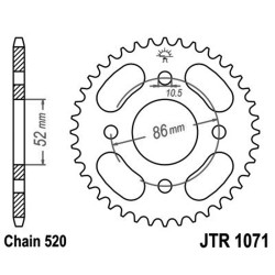 Corona Jt 1071 z30 per KYMCO Quad MXer/MXU 50/150 02-05 Corone JT