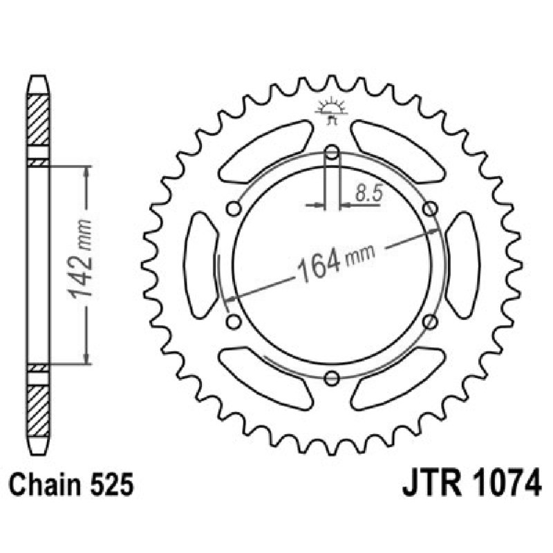 Rear Sprocket Jt 1074 z44 Sprockets JT