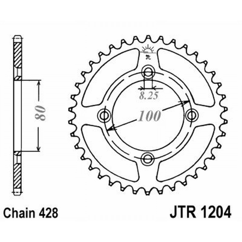 Rear Sprocket Jt 1204 z49 for HONDA CRF 125 F 15- Sprockets JT