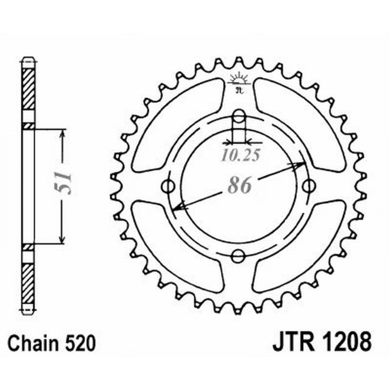 Rear Sprocket Jt 1208 z44 for HONDA TLR200D 83-83 Sprockets JT