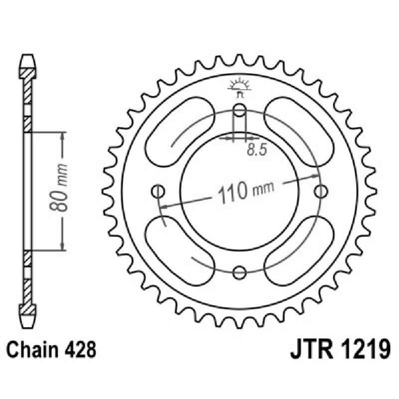 Corona Jt 1219 z41 per HONDA CB 125 F 21-23 Corone JT