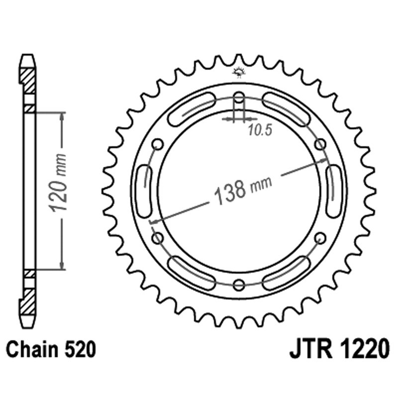 Corona Jt 1220 z36 per HONDA CBR300R 14-18 e altri modelli Coronas JT