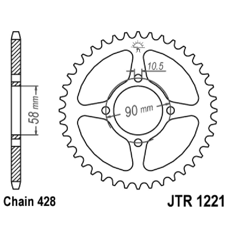 Corona Jt 1221 z44 per HONDA CBR 125R 11- Coronas JT