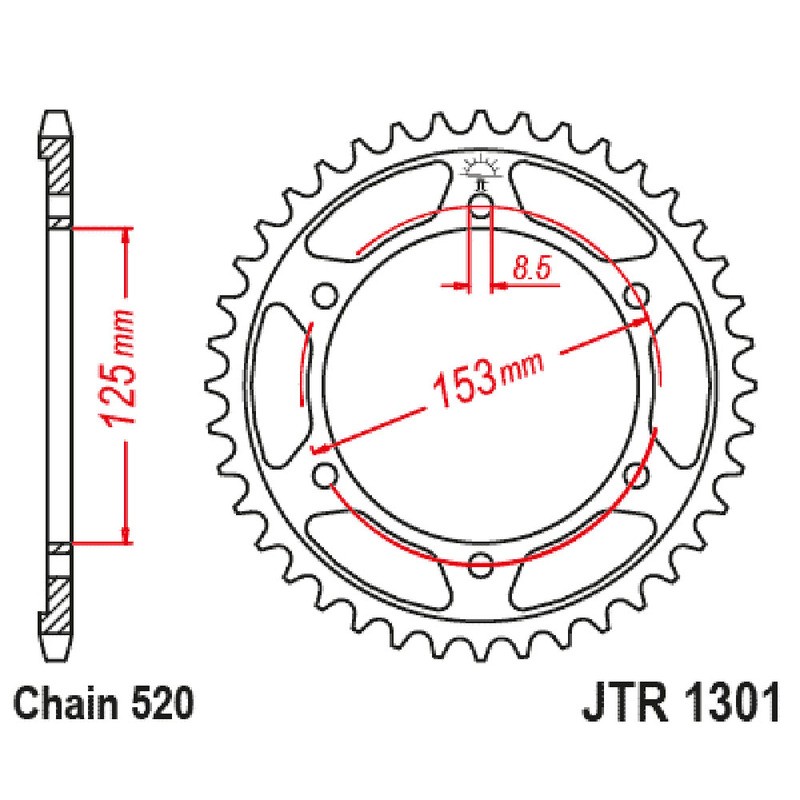 Rear Sprocket Jt 1301 z42 for HONDA CRF 300 L/A 21-22 Sprockets JT