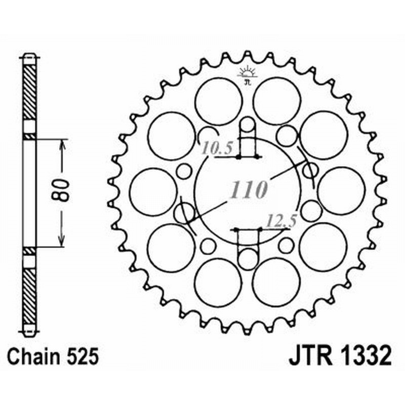 Rear Sprocket Jt 1332 z46 Sprockets JT