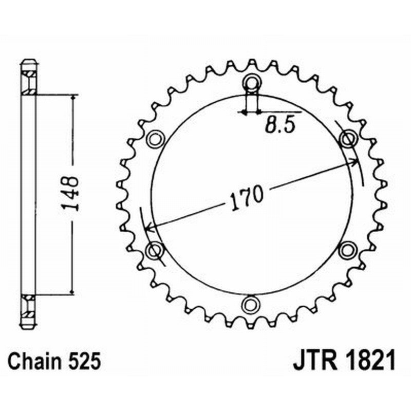 Rear Sprocket Jt 1821 z47 Sprockets JT