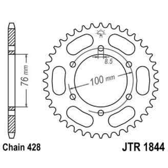 Rear Sprocket Jt 1844 z48 for YAMAHA YZF R 125 08- Sprockets JT