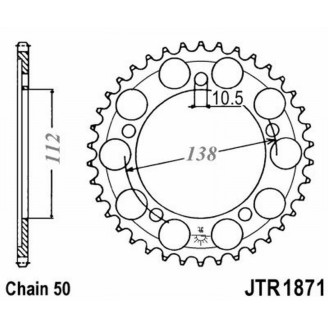 Rear Sprocket Jt 1871 z50 for YAMAHA YZF R6 99-02 Sprockets JT