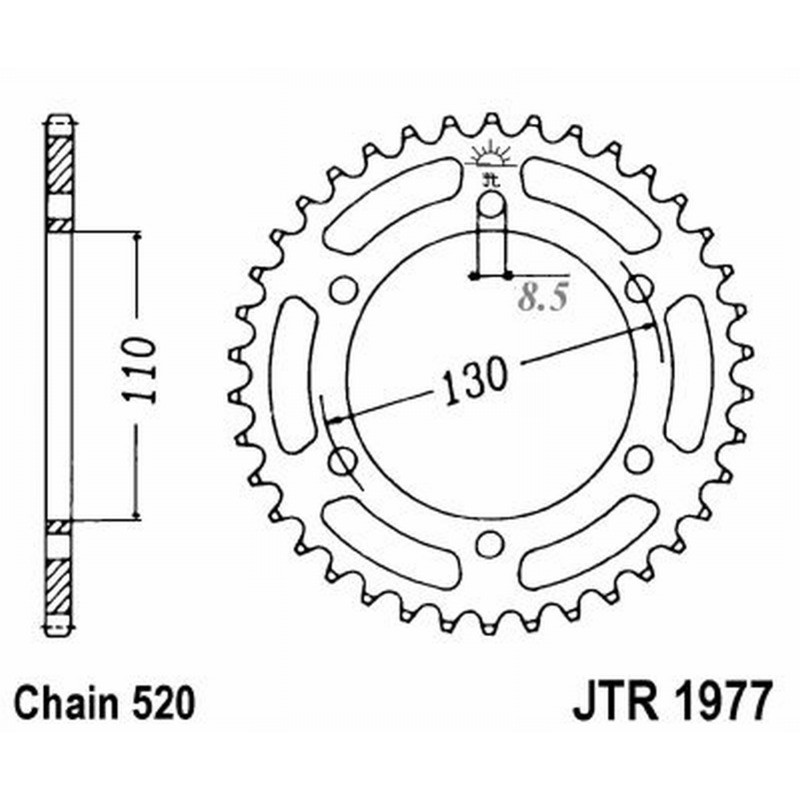 Corona Jt 1977 z48 per HONDA XR 200 80-81 Corone JT
