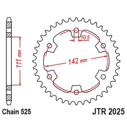 Rear Sprocket Jt 2025 z38 for ROYAL ENFIELD Continental/Interceptor 650 19-22 Sprockets JT