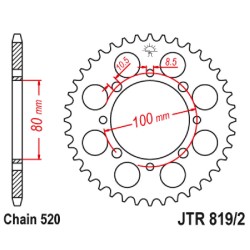 Corona Jt 819/2 z41 per SUZUKI TU 250 X 98-00 e altri modelli Corone JT