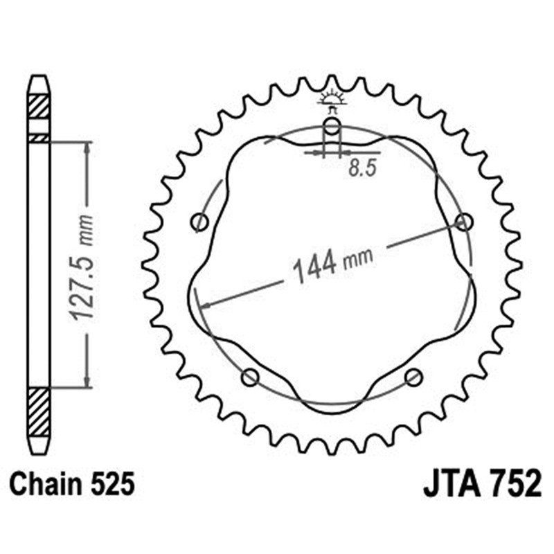 Alu.Rear Sprocket 7075T6 JTA752 Z39 Need JTA750B for DUCATI 848 08-10 and other model Sprockets JT