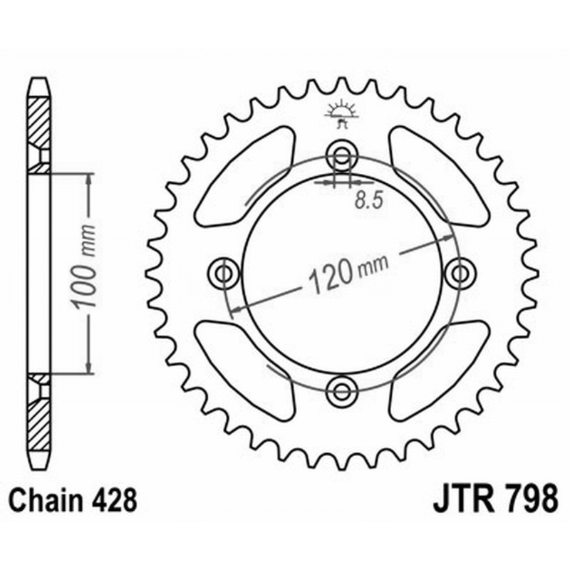 Alu.Rear Sprocket 7075T6 JTA798 Z50 Sprockets JT