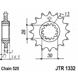 Pignone Jt 1332 z16 Rbammortizzato per HONDA VFR 800 Interceptor/Crossrunner 14-20 Pignoni JT