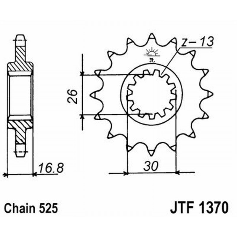 Pignone Jt 1370 z15 Rbammortizzato per HONDA CB650F 14- Pignoni JT