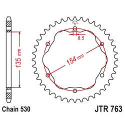 Corona Jt 763 z40 Zbkzincata Nera per DUCATI Multistrada 00 10-17 e altri modelli Coronas JT