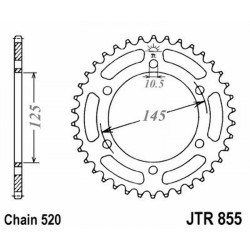 Corona Jt 855 z45 Zbkzincata Nera per YAMAHA XT 660 R/X 04-15 e altri modelli Coronas JT