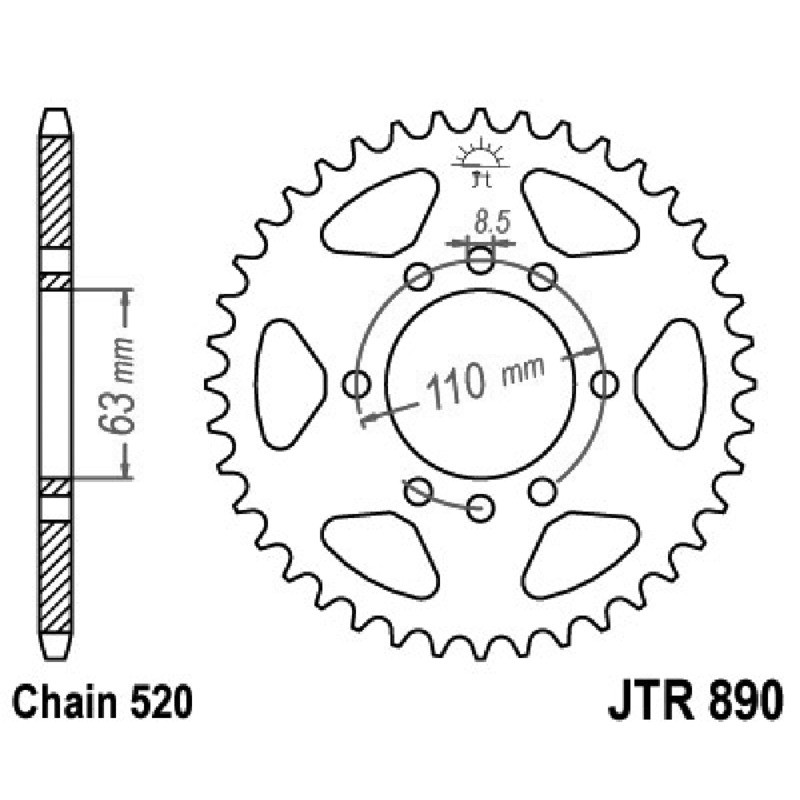 Black Zinc sprocket890 z42 Zbk Sprockets JT
