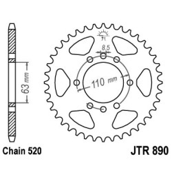Corona Jt 890 z45 Zbkzincata Nera per KTM Duke/RC 125 14- e altri modelli Coronas JT