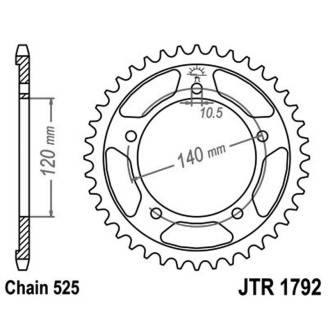 Rear Sprocket JTX1792.47GLD for SUZUKI DL 650 V-Strom 04- Sprockets JT