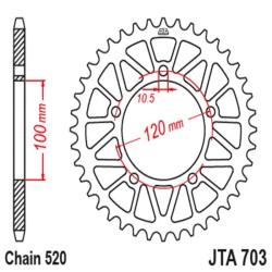 Corona All.7075T6 Jta 703 z43BLK per APRILIA RS/Tuono 660 21- Corone JT