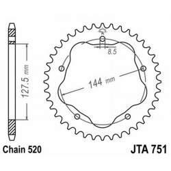 Corona All.7075T6 JTA751z38BLKRICHIEDE Parastrappi JTA750B per DUCATI 748 95-03 Couronnes JT