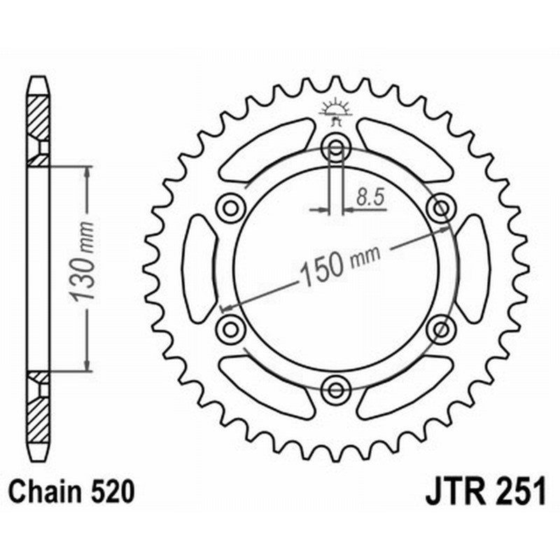 Alu.Rear Sprocket 7075T6 JTA251 z51 Blu for YAMAHA YZ 250 F 10-13 and other model Sprockets JT