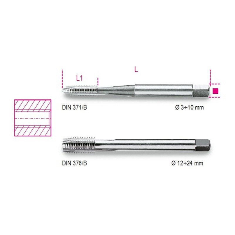 428FP 10-Machine Taps Clearance Holes Drill bits BETA