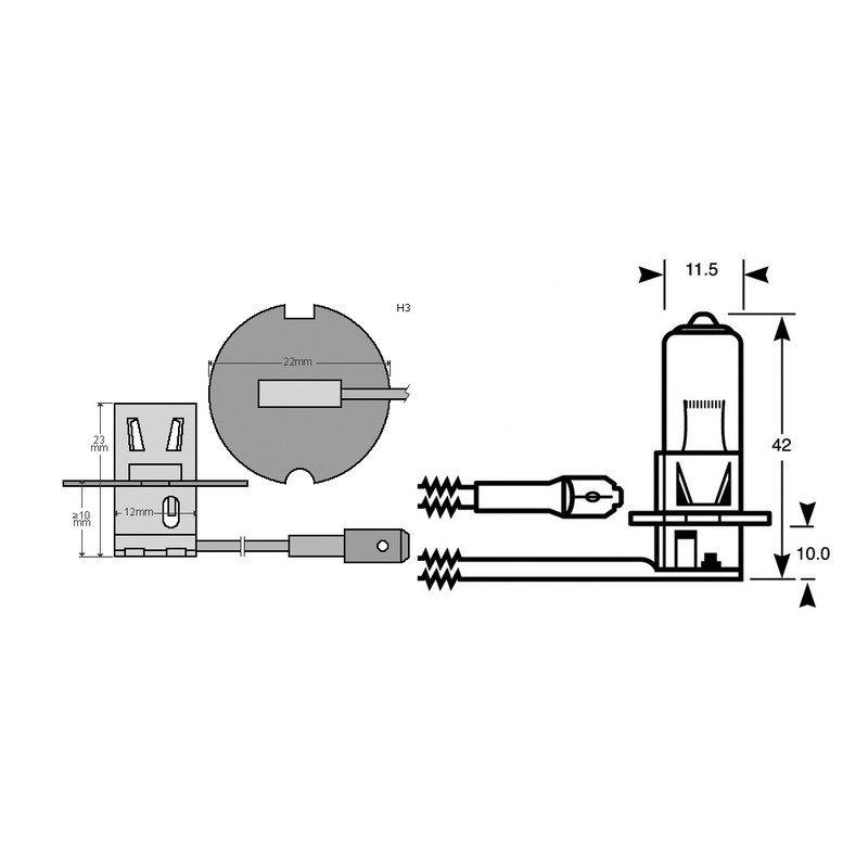 Lampada H3 12V 55W Alog.PK22S Glühbirnen RIATEC