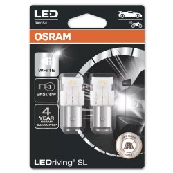 Blister 2 Lamp.Osram Led P21/5W BAY15D White Ledriving Sl