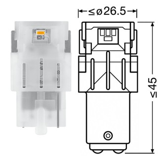 Blister 2 Lamp.Osram Led P21/5W BAY15D White Ledriving Sl Lampadine OSRAM