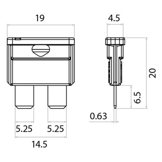 Box 100PZ Blade FUSE20A Yellow Fusibili OKYAMI
