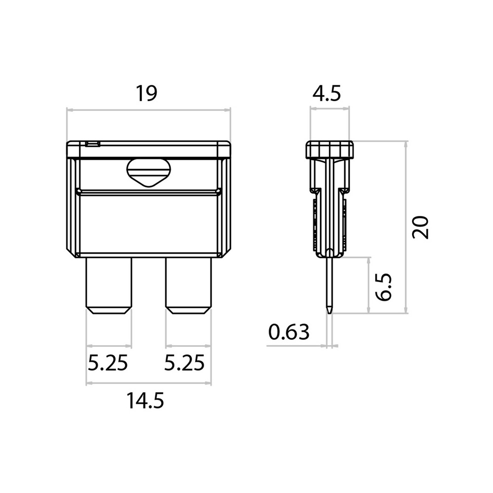 Box 100PZ Blade FUSE25A Clear -