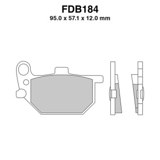 Pastiglie Ferodo FDB184P per YAMAHA : RD E - F 400 78-78 RD E - F 400 78-78 RD E - F 250 78-79 RD E - F 250 78-79 XS SE 400 80-81 XS SE 250 79-81 XS 850 80-82 Bremsbeläge Ferodo