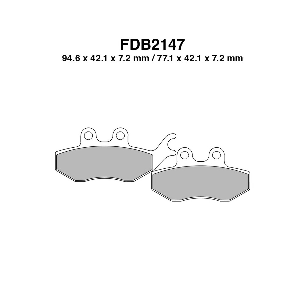 Pastiglie Ferodo FDB2147AG per ITALJET Jupiter 150/250 02-03 e altri modelli Pastiglie Freno Ferodo