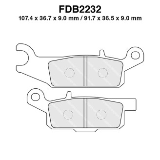 Ferodo Brake Pads FDB2232SG for YAMAHA Quad: YFM Ducks Unlimited Ed. 700 07-09 YFM Grizzly 4X4 550 08-08 YFM Grizzly 700 08-08 Brake Pads Ferodo