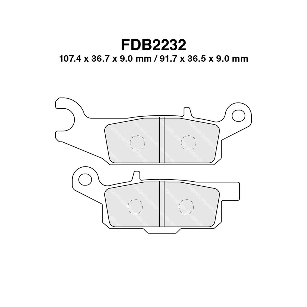 Ferodo Brake Pads FDB2232SG for YAMAHA Quad: YFM Ducks Unlimited Ed. 700 07-09 YFM Grizzly 4X4 550 08-08 YFM Grizzly 700 08-08 Brake Pads Ferodo
