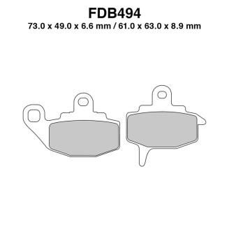 Pastiglie Ferodo FDB494P per KAWASAKI : KLR 650 87-94 KX 500 87-88 KX 250 87-88 KX 125 87-88 KX 60 93-04 Plaquettes de frein Ferodo