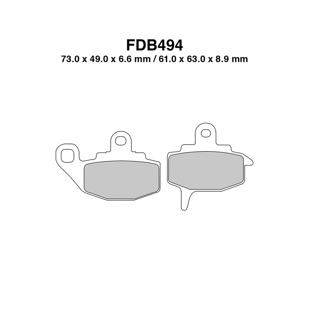 Pastiglie Ferodo FDB494P per KAWASAKI : KLR 650 87-94 KX 500 87-88 KX 250 87-88 KX 125 87-88 KX 60 93-04 Plaquettes de frein Ferodo