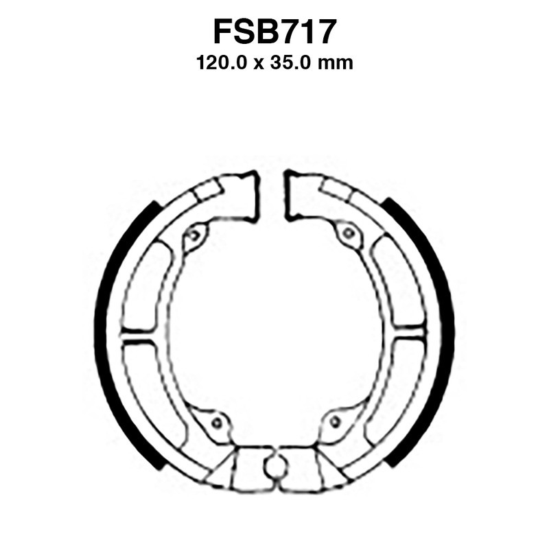 Ferodo Brake Shoes FSB717 for KAWASAKI : KLR 250 84-00 KDX 200 83-85 KL 250 80-84 KL 250 80-84 KE 175 79-83 Ganasce Freno Ferodo