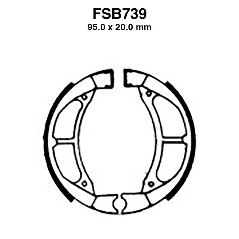 Ganasce Ferodo FSB739 per MBK Active 50 89-90 e altri modelli Ganasce Freno Ferodo